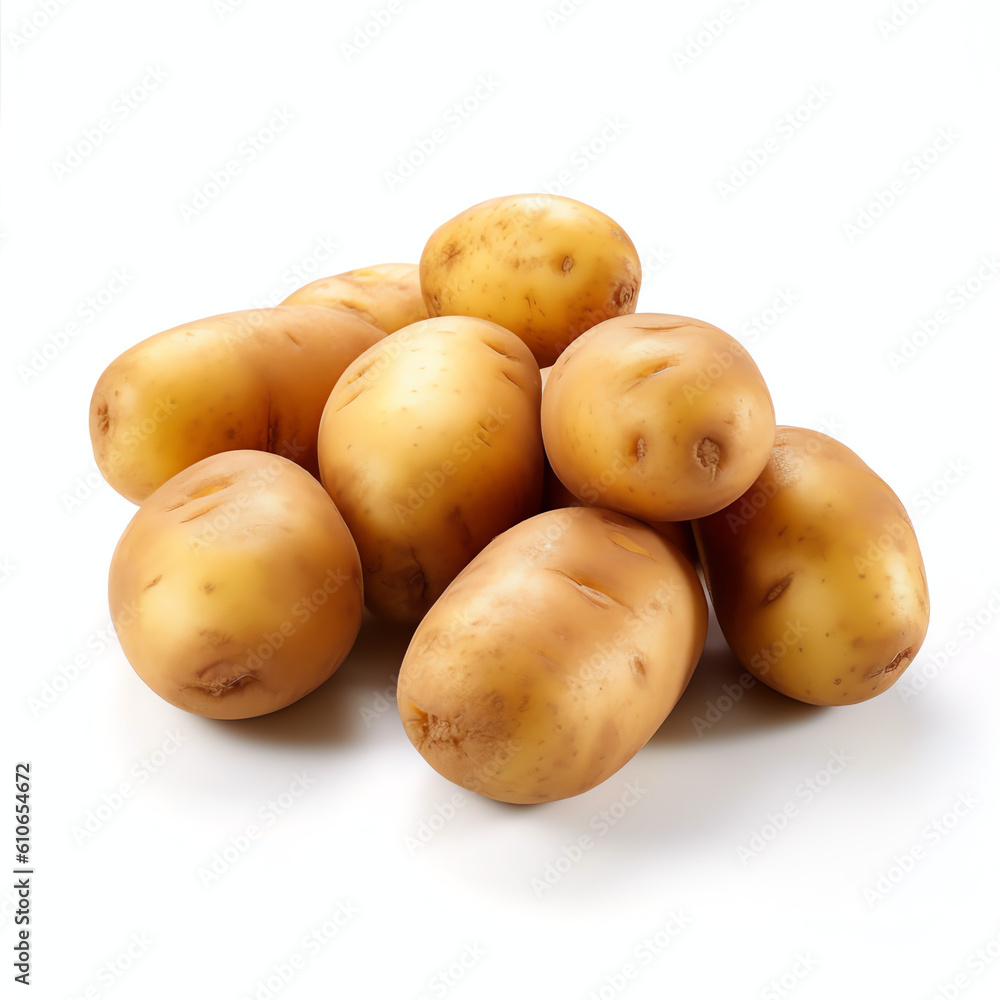 Potato on the white background Potato on the white background