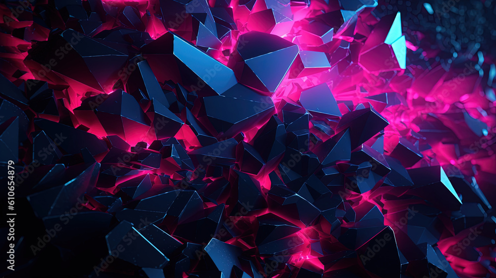 Abstract background with a crushing dark minimalist neon section - obrazy, fototapety, plakaty 