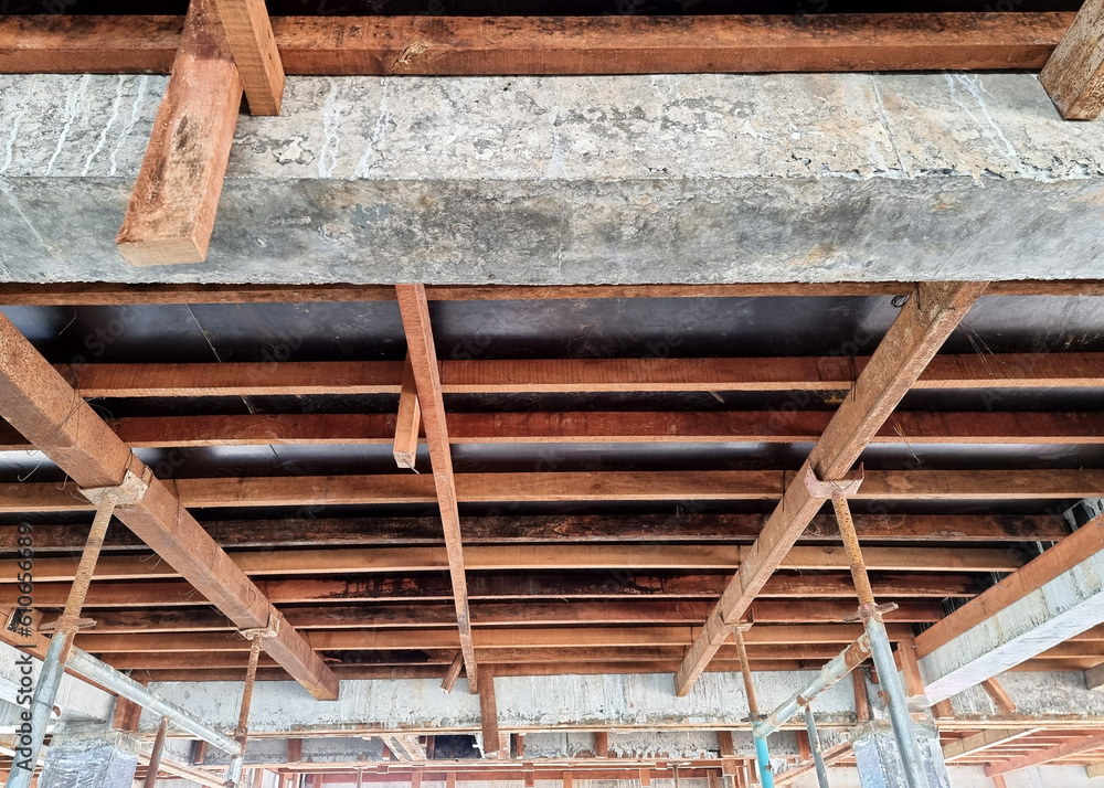 Civil work, first-floor slab formwork for control building of the substation