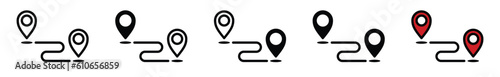 Tracking map pin icon vector. Track shipment icon symbol on white background with editable stroke for apps and websites. Vector illustration EPS 10
