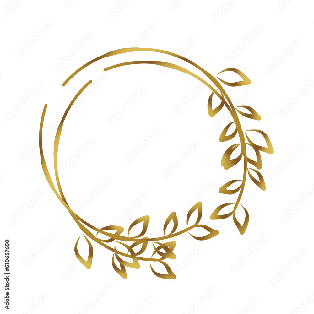 Decorative gold circle frame Decorative gold circle frame