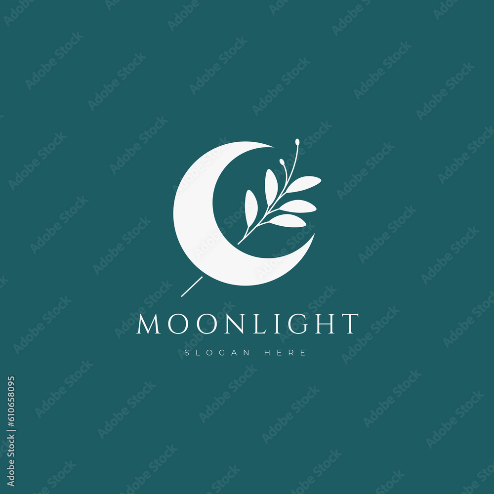 moonlight logo design vector graphic illustration