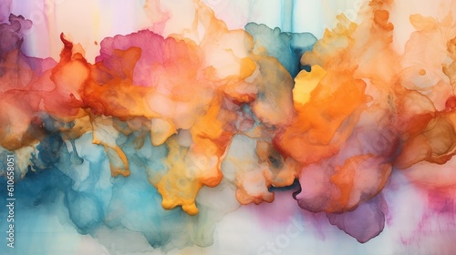 Abstract alcohol ink background  luxury dreamy illustration with beautiful color palette  minimal painting design for wallpaper or print  creative hand drawn art  watercolor or oil - Generative ai