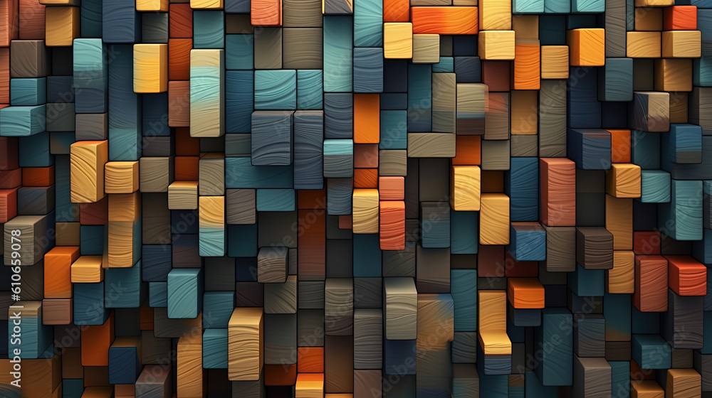 Beautiful illustration of carved wood blocks colorful abstract background wallpapers Beautiful illustration of carved wood blocks colorful abstract background wallpapers