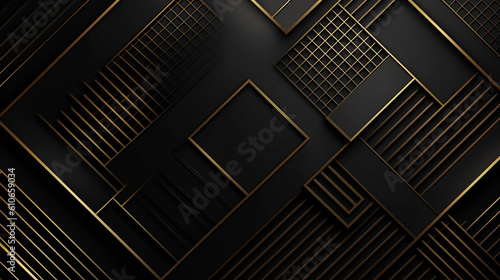 dark luxurious webbanner template with golden lines