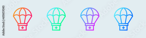 First aid kit line icon in gradient colors. Emergency signs vector illustration.