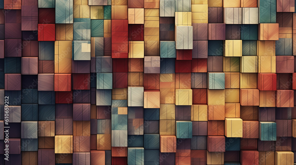 Beautiful illustration of carved wood blocks colorful abstract background wallpapers Beautiful illustration of carved wood blocks colorful abstract background wallpapers