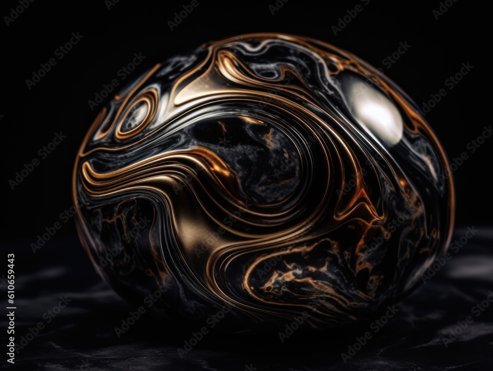 Abstract scene with marble stones on dark background Created with Generative AI technology Abstract scene with marble stones on dark background Created with Generative AI technology
