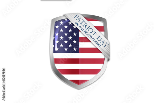 Free Download Patriot day shield banner with US flag - GFXLoad