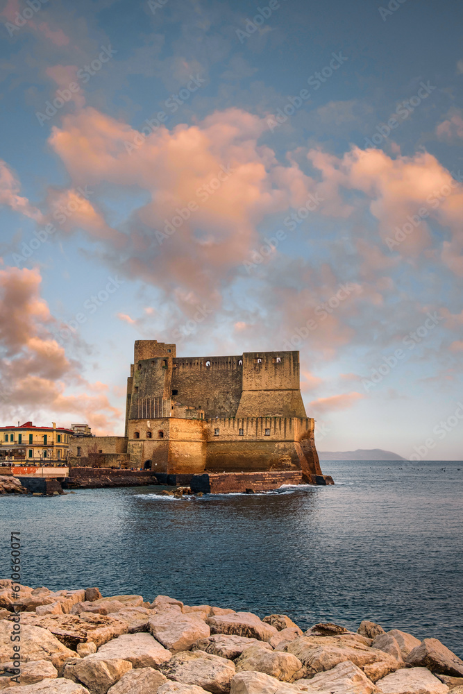 Castel dell'Ovo (Egg Castle) is a medieval fortress and main landmark of Naples, Naples, Italy