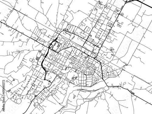 Vector road map of the city of  Imola in the Italy on a white background.