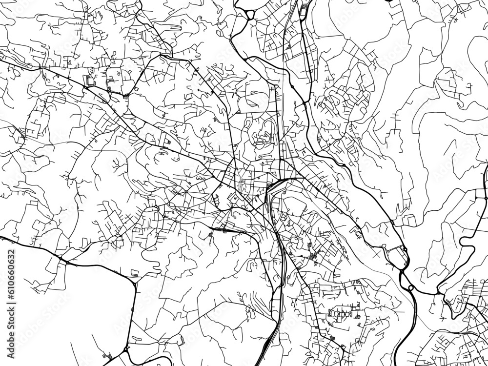 Vector road map of the city of  Varese in the Italy on a white background.