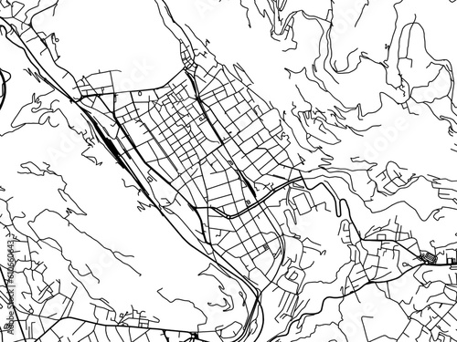 Vector road map of the city of  Como in the Italy on a white background.