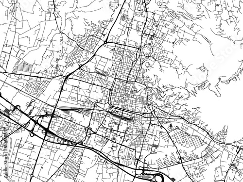 Vector road map of the city of  Brescia in the Italy on a white background.