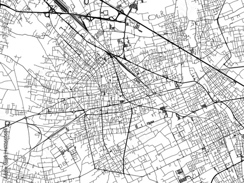 Vector road map of the city of  Busto Arsizio in the Italy on a white background.