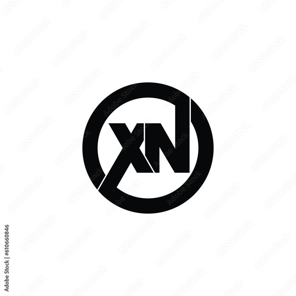Letter XN circle logo design vector Letter XN circle logo design vector