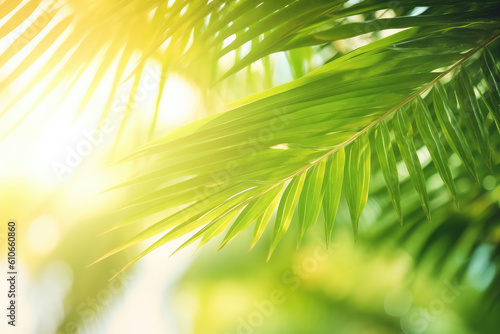 Palm leaves under the sun. © imlane