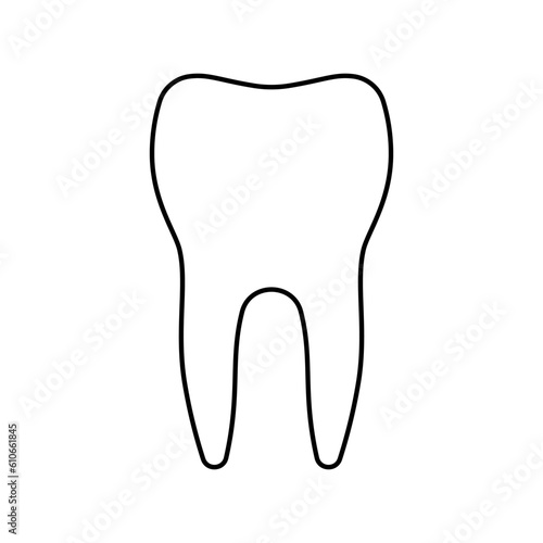 Tooth, anatomy flat line icon. Human tooth