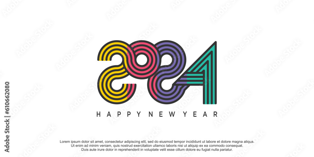 2024 logo design vector with creative unique style premium vecto 2024 logo design vector with creative unique style premium vecto