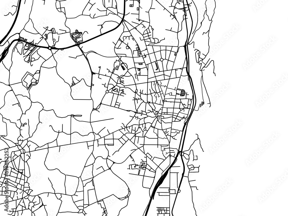 Vector road map of the city of  Acireale in the Italy on a white background.