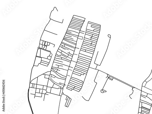 Vector road map of the city of  Chioggia in the Italy on a white background.