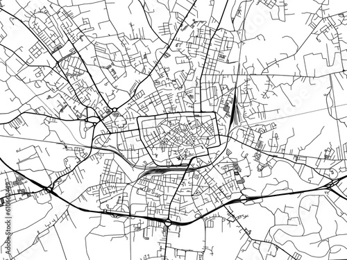 Vector road map of the city of  Treviso in the Italy on a white background.