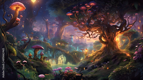 the enchanting world of magical creatures, with mystical unicorns, graceful fairies, and sparkling fireflies in a whimsical forest setting, where imagination comes alive and dreams take flight photo