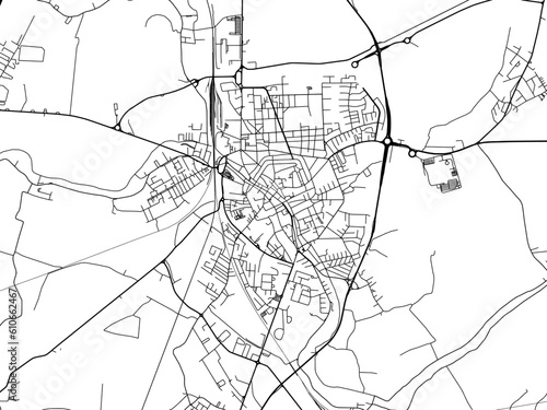 Εκτύπωση καμβά Vector road map of the city of  Rovigo in the Italy on a white background