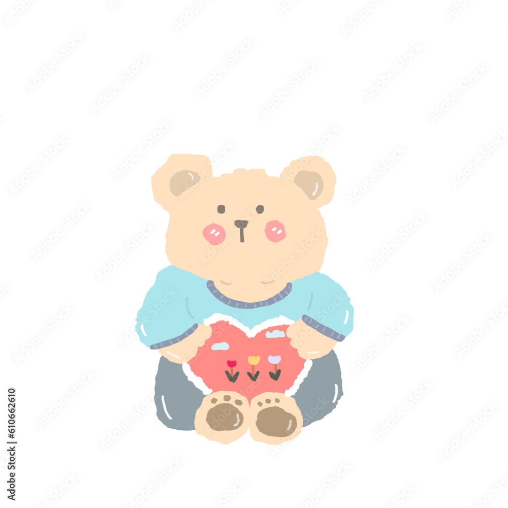 Fototapeta premium teddy bear with heart