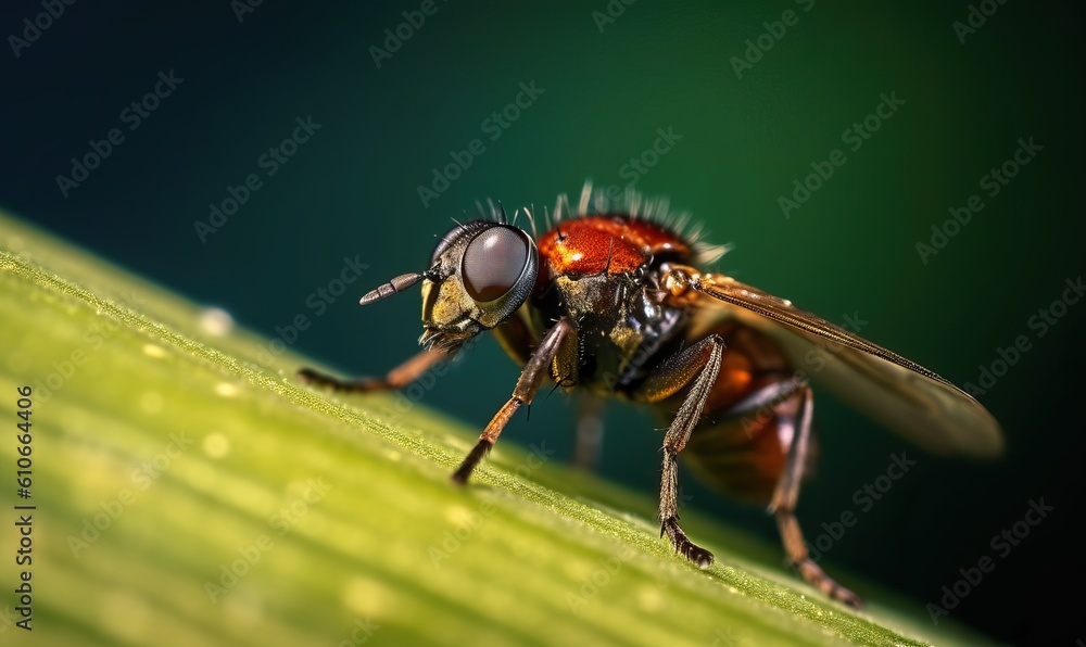 macro shot of a fly, generative ai macro shot of a fly, generative ai