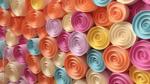 colored paper rolls  generative Ai 