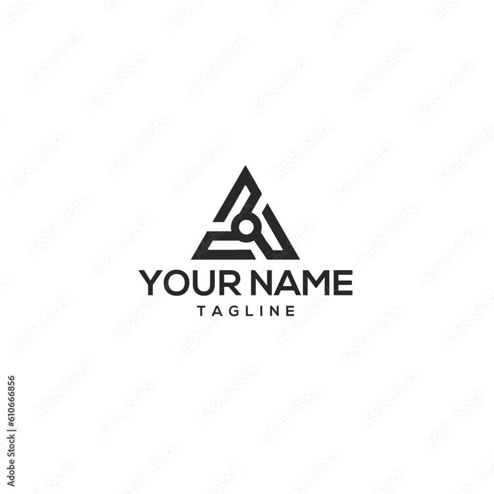Modern unique and conceptual triangle monogram logo design. with emblem of magnifying glass. Modern unique and conceptual triangle monogram logo design. with emblem of magnifying glass.