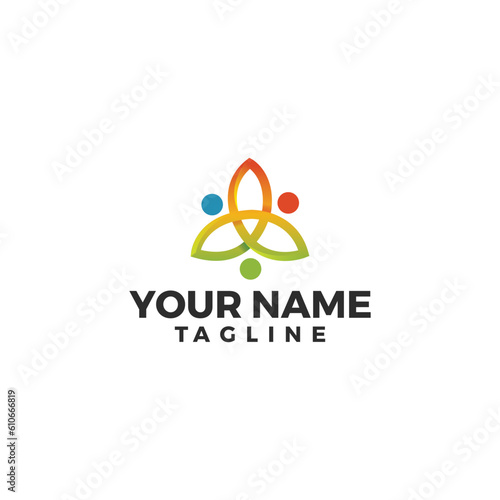Simple modern and multi colored logo design for organization, charity, group or helping disability 