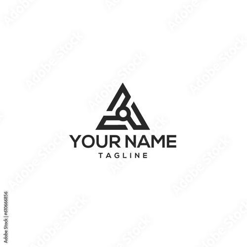 Modern unique and conceptual triangle monogram logo design. with emblem of magnifying glass.