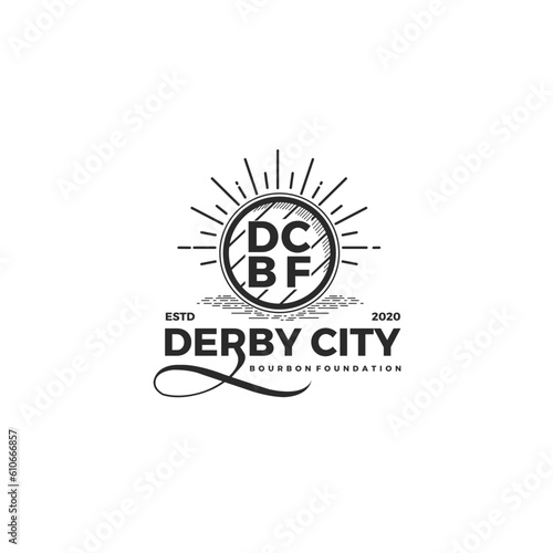 Vintage and old typed logo design for bourbon, gin, bar, whiskey, and alcohol brand