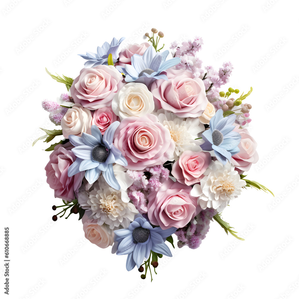 Pastel flowers bouquet for a wedding or celebration, generative ai generated