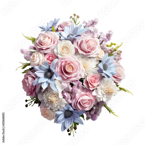 Pastel flowers bouquet for a wedding or celebration, generative ai generated