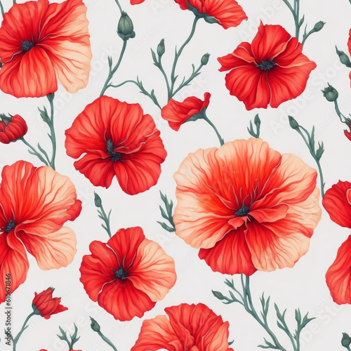 floral boho background bright flowers on light background repeatable pattern