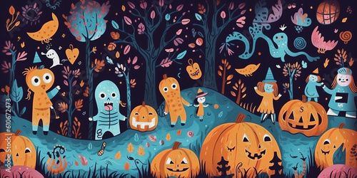 Halloween Background Genarative AI