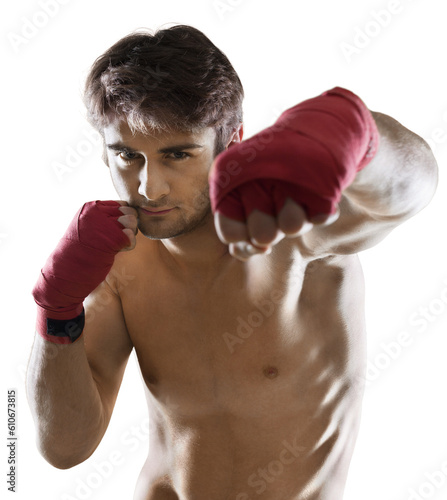 Male Boxer , Kickboxer Punching