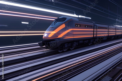 Future train in motion blur
