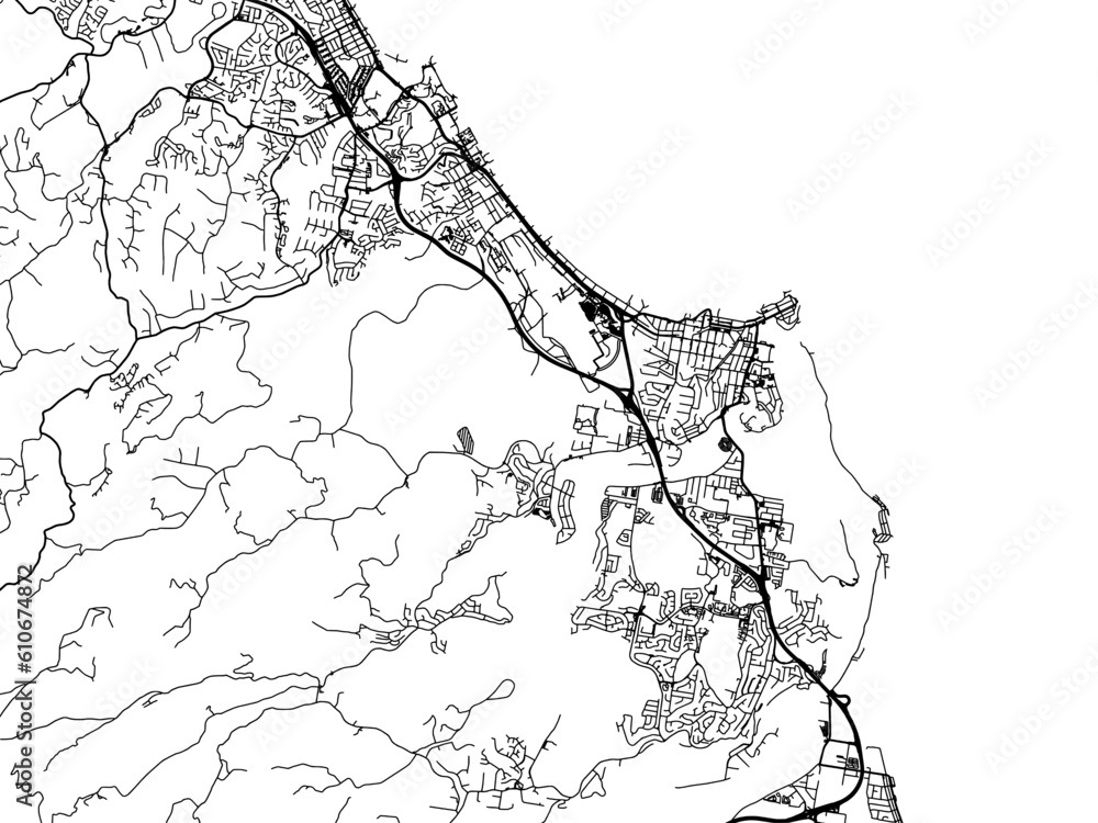 Vector road map of the city of Tweed Heads in the Australia on a white ...
