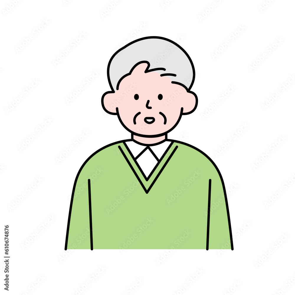 Elderly Man, Simple Style Vector illustration. Elderly Man, Simple Style Vector illustration.