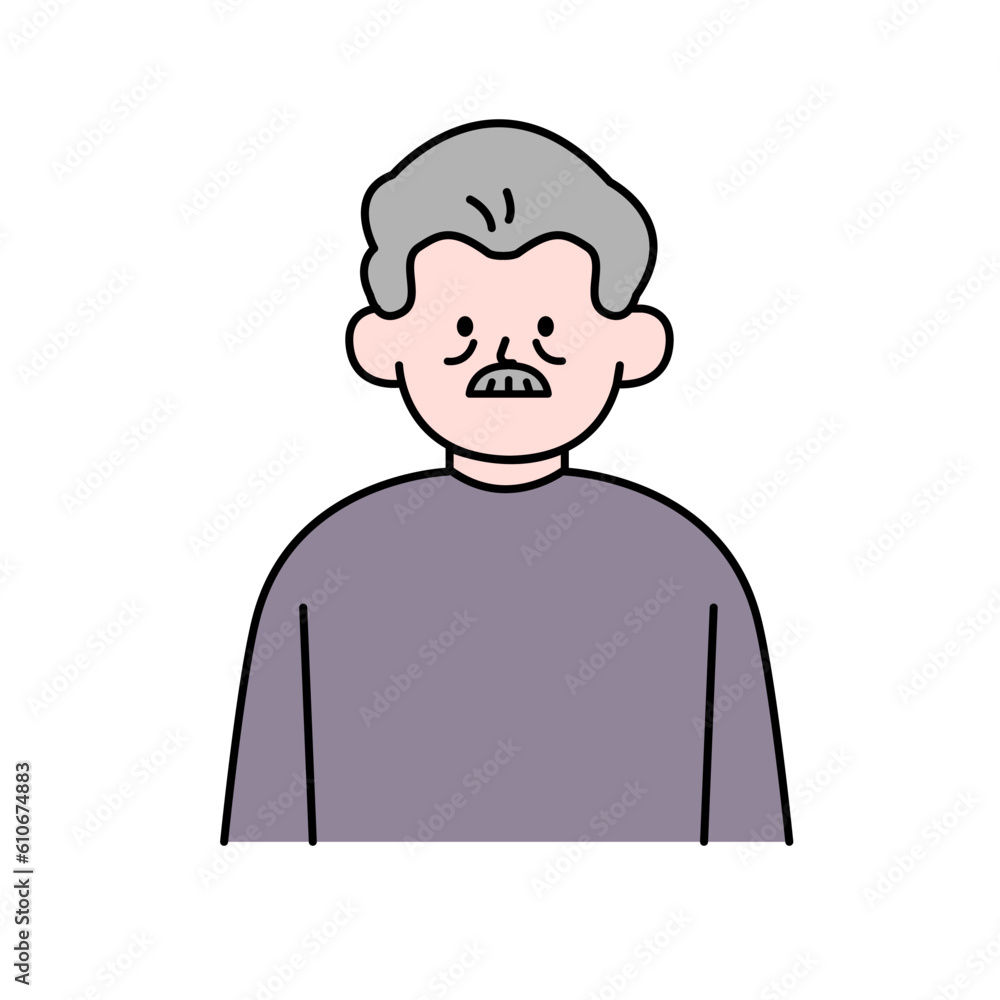 Elderly Man, Simple Style Vector illustration. Elderly Man, Simple Style Vector illustration.