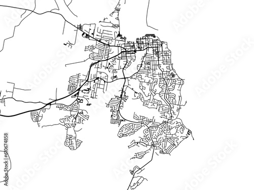Vector road map of the city of  Port Macquarie in the Australia on a white background.