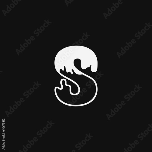 Melted letter s alphabet logo