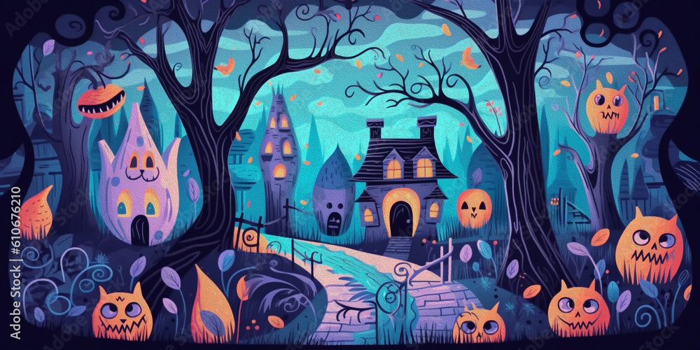 Fototapeta premium Halloween Background Genarative AI