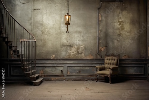 Background design old wall for vintage professional photography Generative AI Illustration