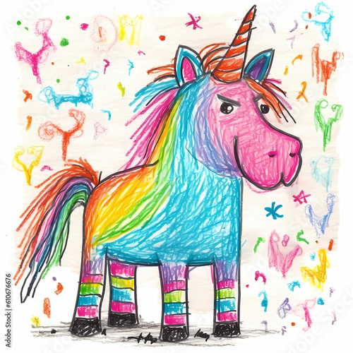 Drawing Unicorn Kids Style 