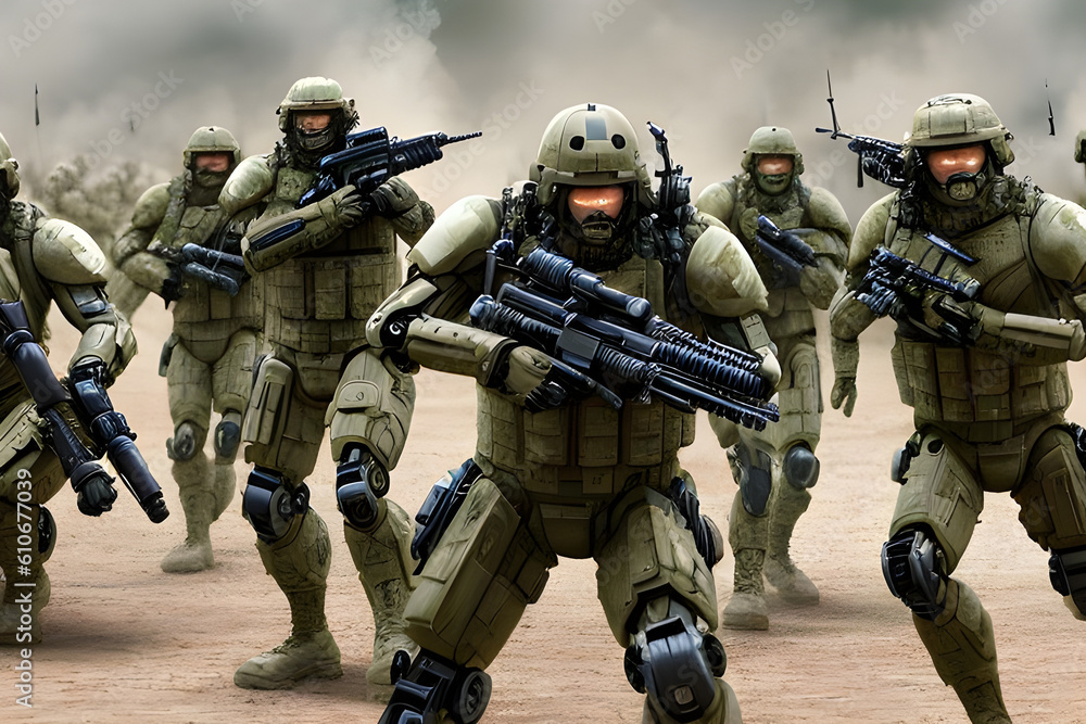 soldiers in war. AI generated image soldiers in war. AI generated image
